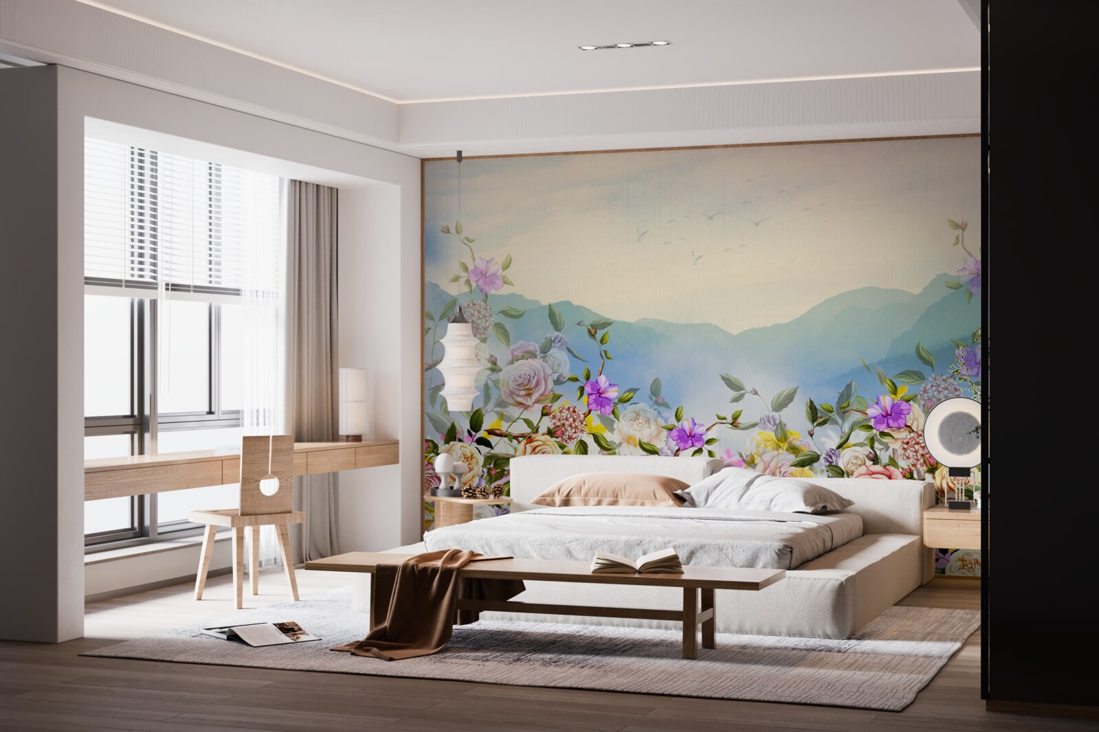 Fototapeta niekoľko odtieňov kvitnutia na trávniku