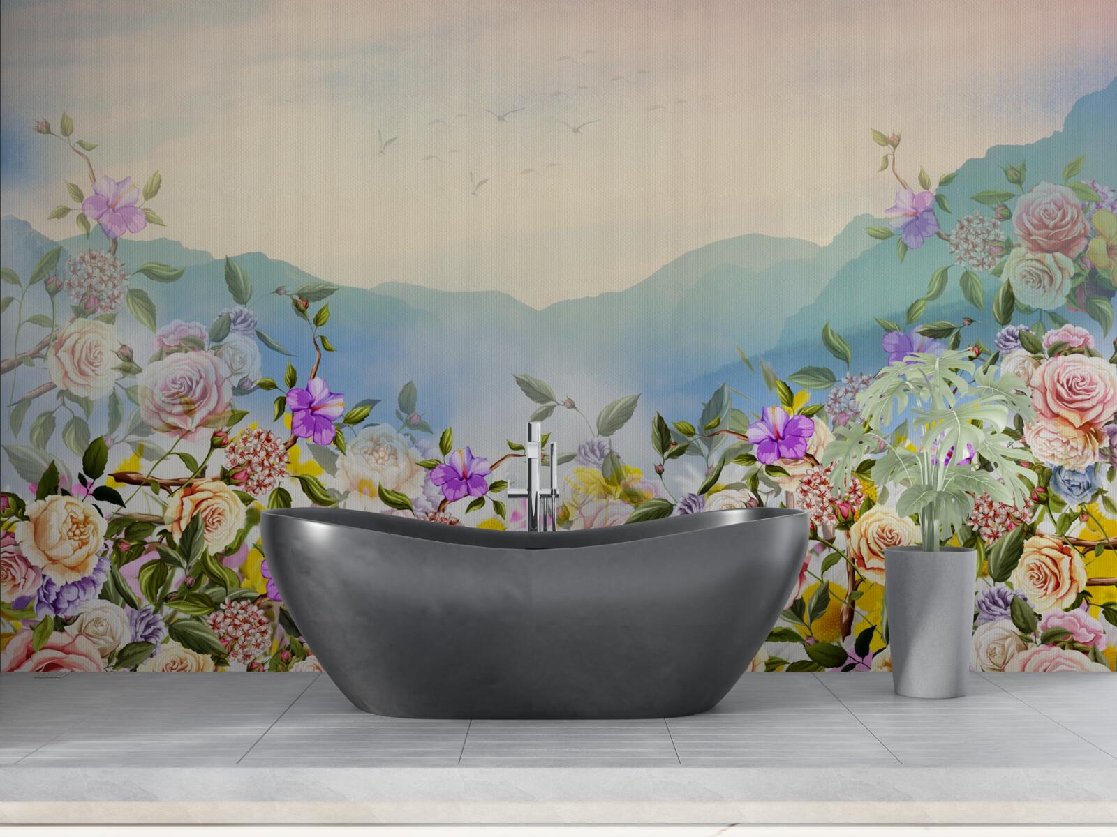 Fototapeta niekoľko odtieňov kvitnutia na trávniku