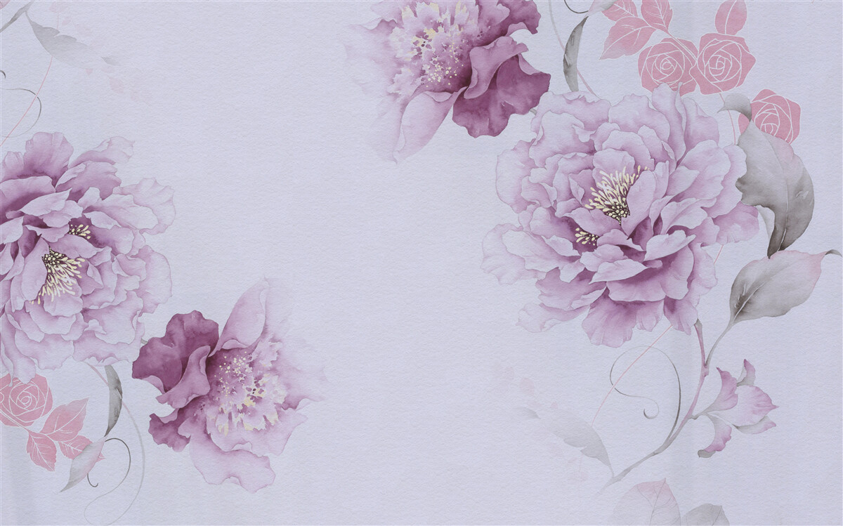 Fototapeta veľké fialové kvety na sivom pozadí