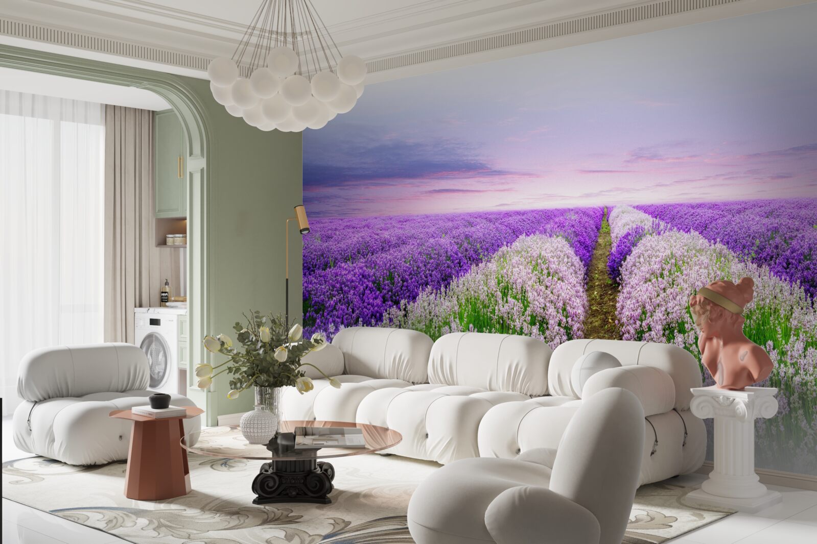 Fototapeta pole s voňavou levanduľou na lúkach