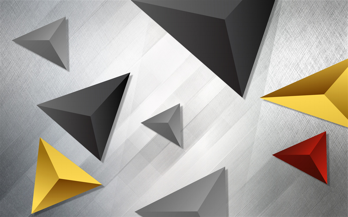 Fototapeta vo vzduchu sa vznášajú trojuholníky rôznych odtieňov