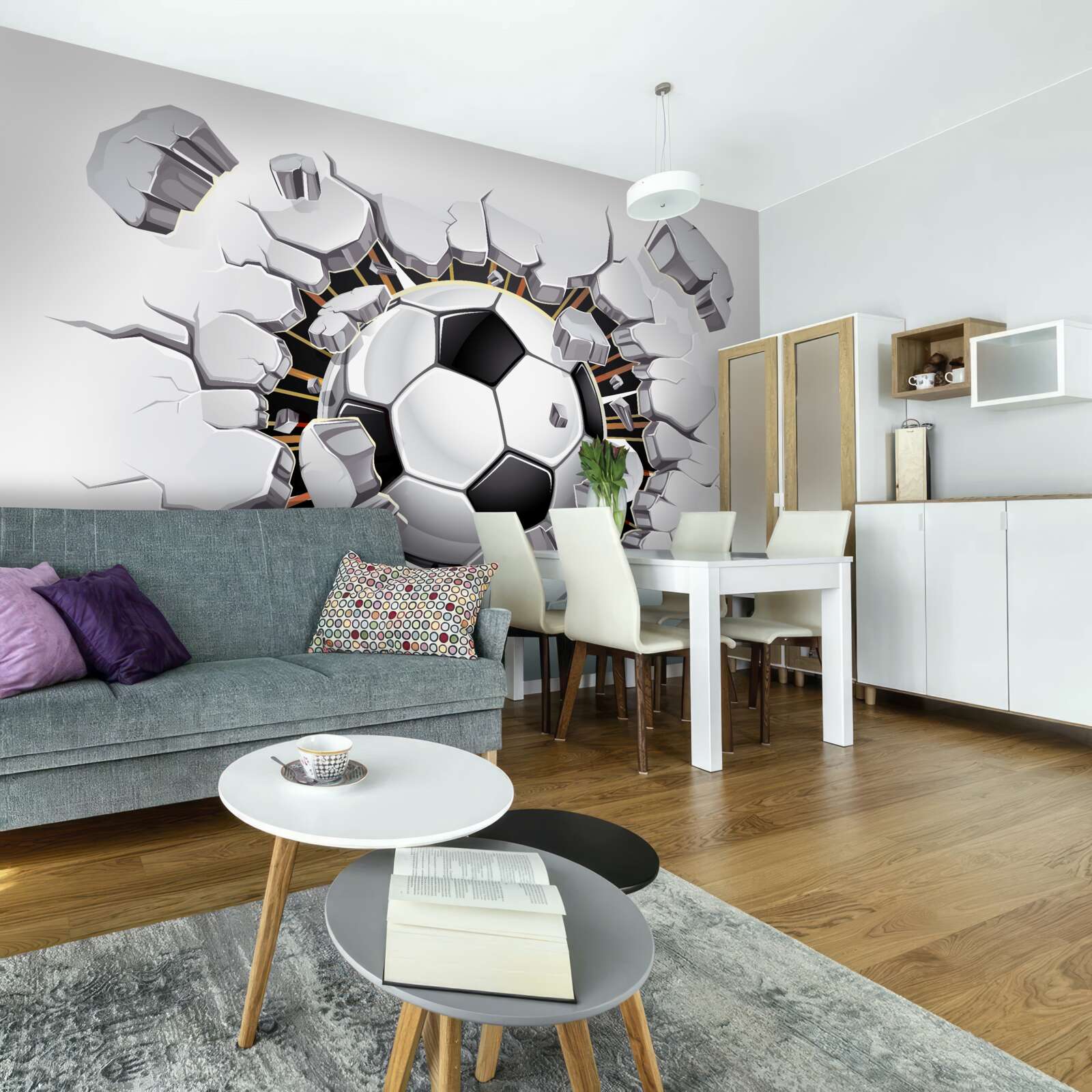 Fototapeta futbalová lopta lietajúca vo vzduchu