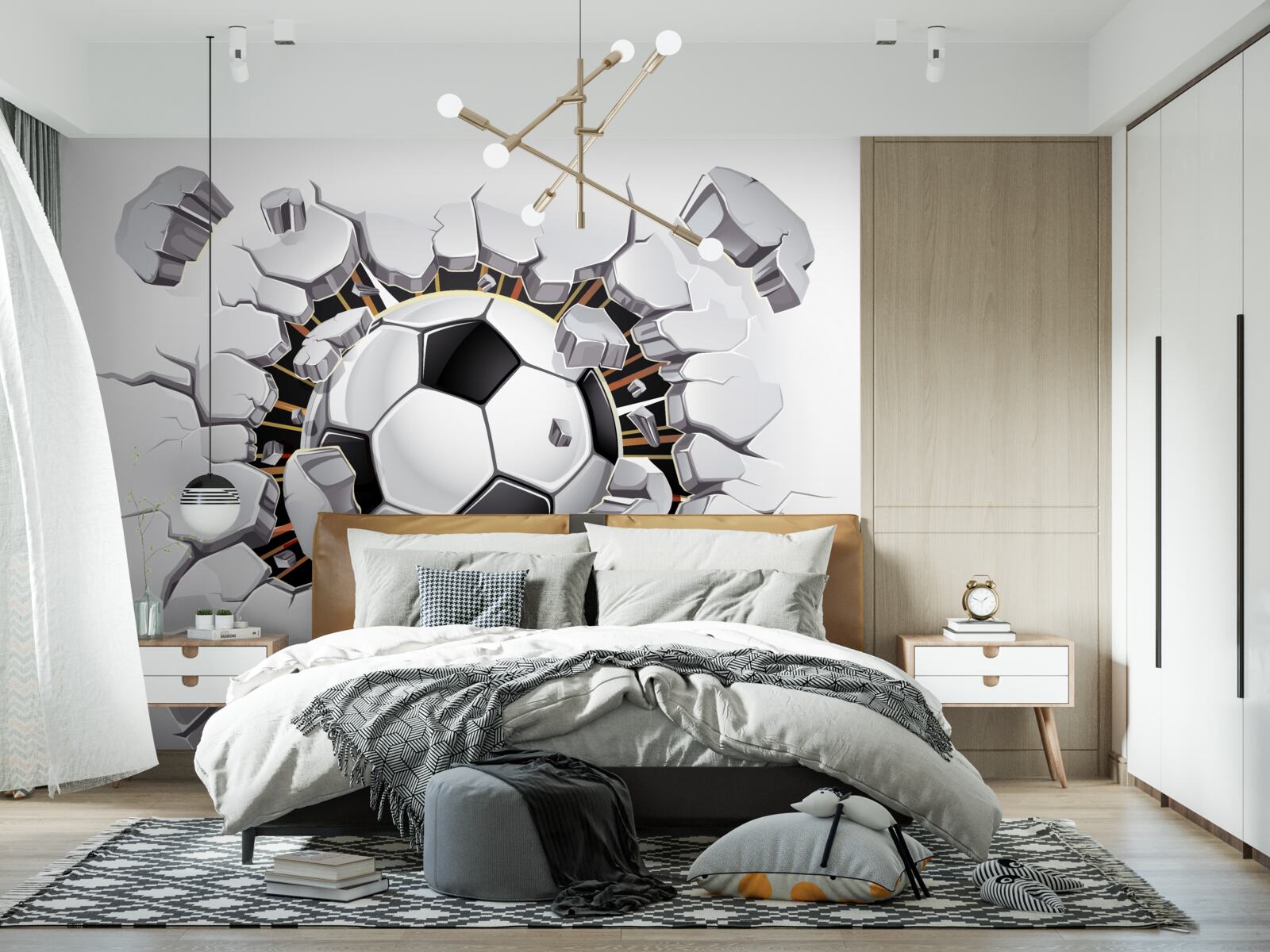 Fototapeta futbalová lopta lietajúca vo vzduchu