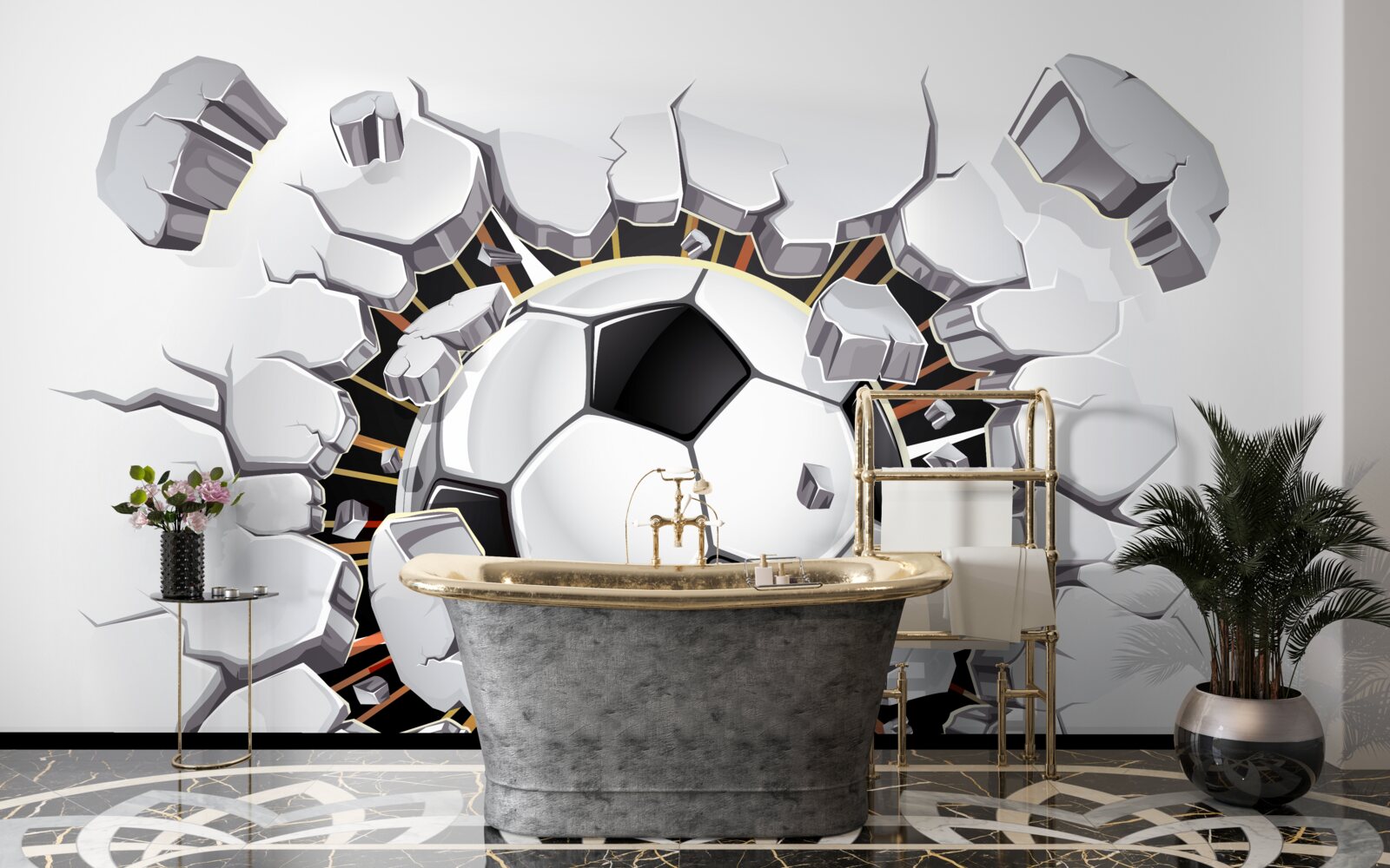 Fototapeta futbalová lopta lietajúca vo vzduchu