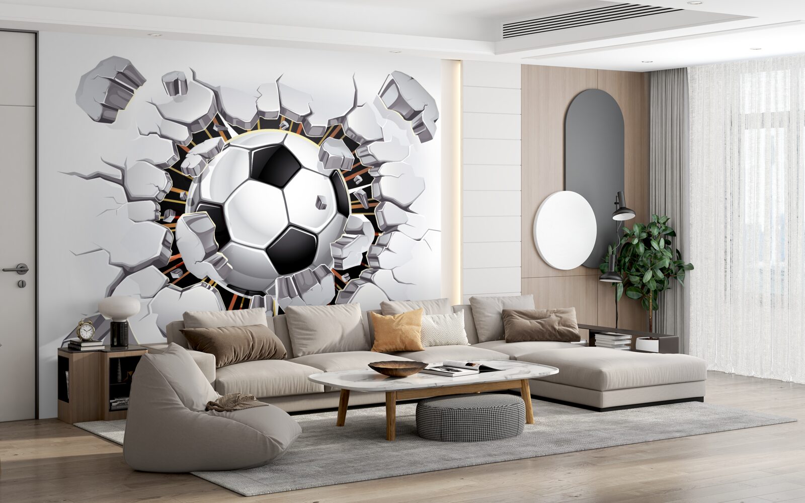 Fototapeta futbalová lopta lietajúca vo vzduchu