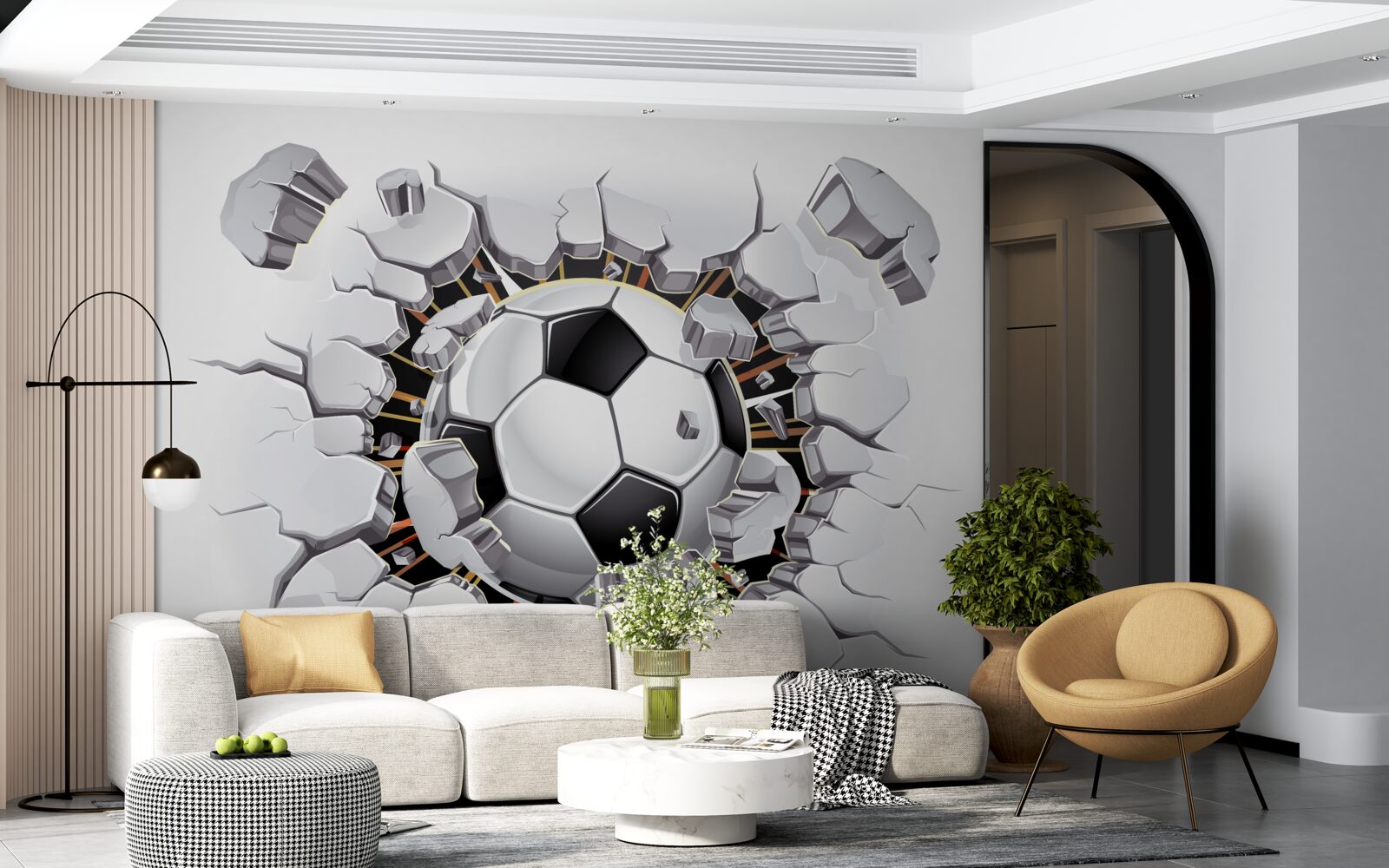 Fototapeta futbalová lopta lietajúca vo vzduchu