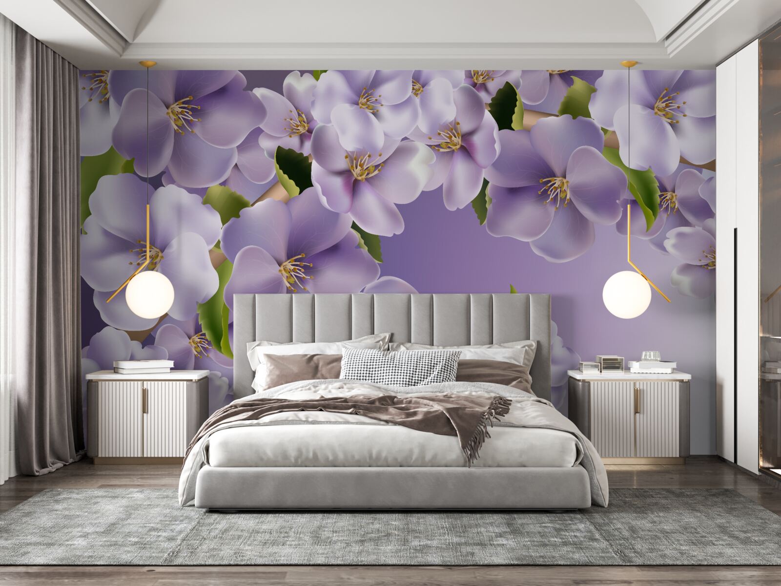 Fototapeta jemné odtiene orgovánu v jemnom kvete orchidey