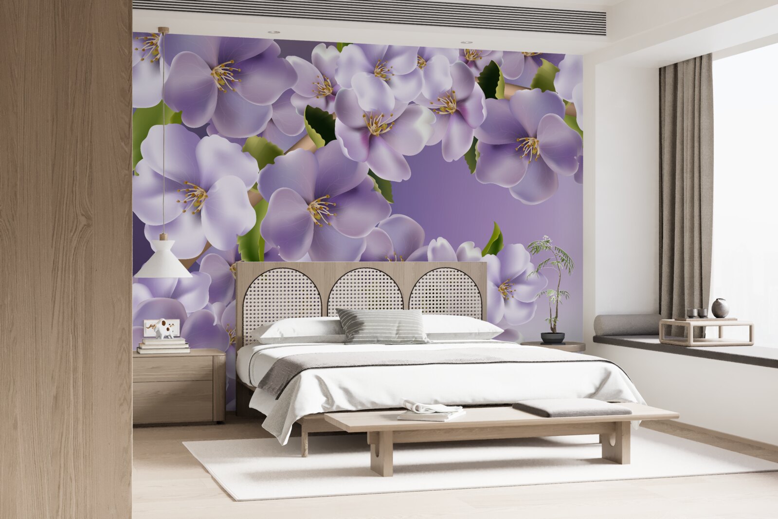 Fototapeta jemné odtiene orgovánu v jemnom kvete orchidey