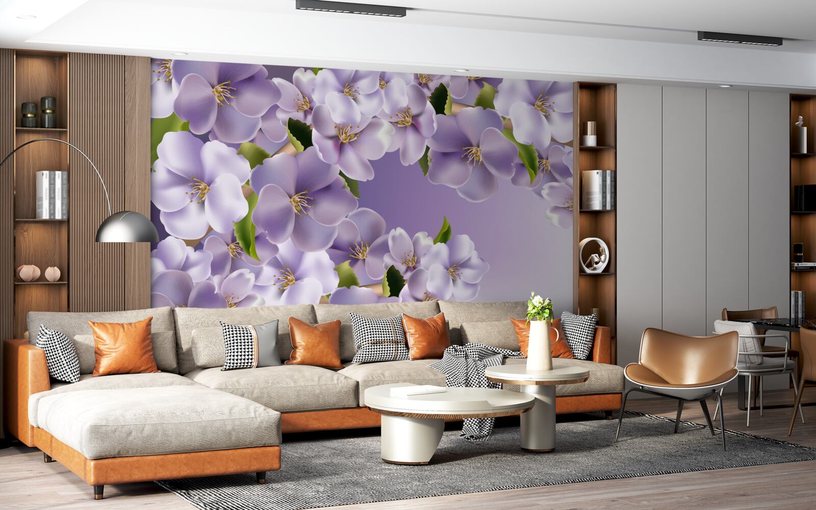 Fototapeta jemné odtiene orgovánu v jemnom kvete orchidey