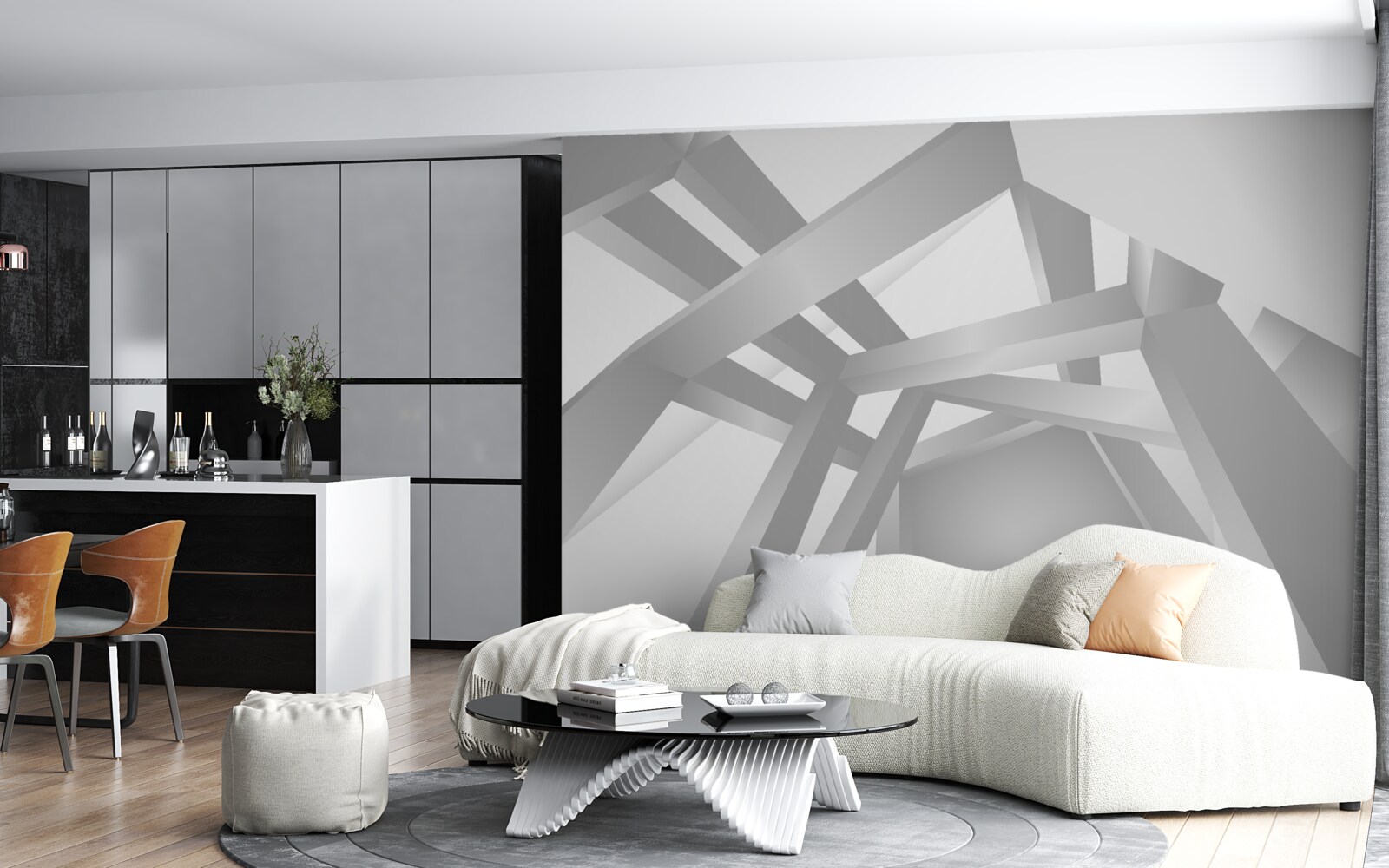 Fototapeta chodba s jasným geometrickým vzorom