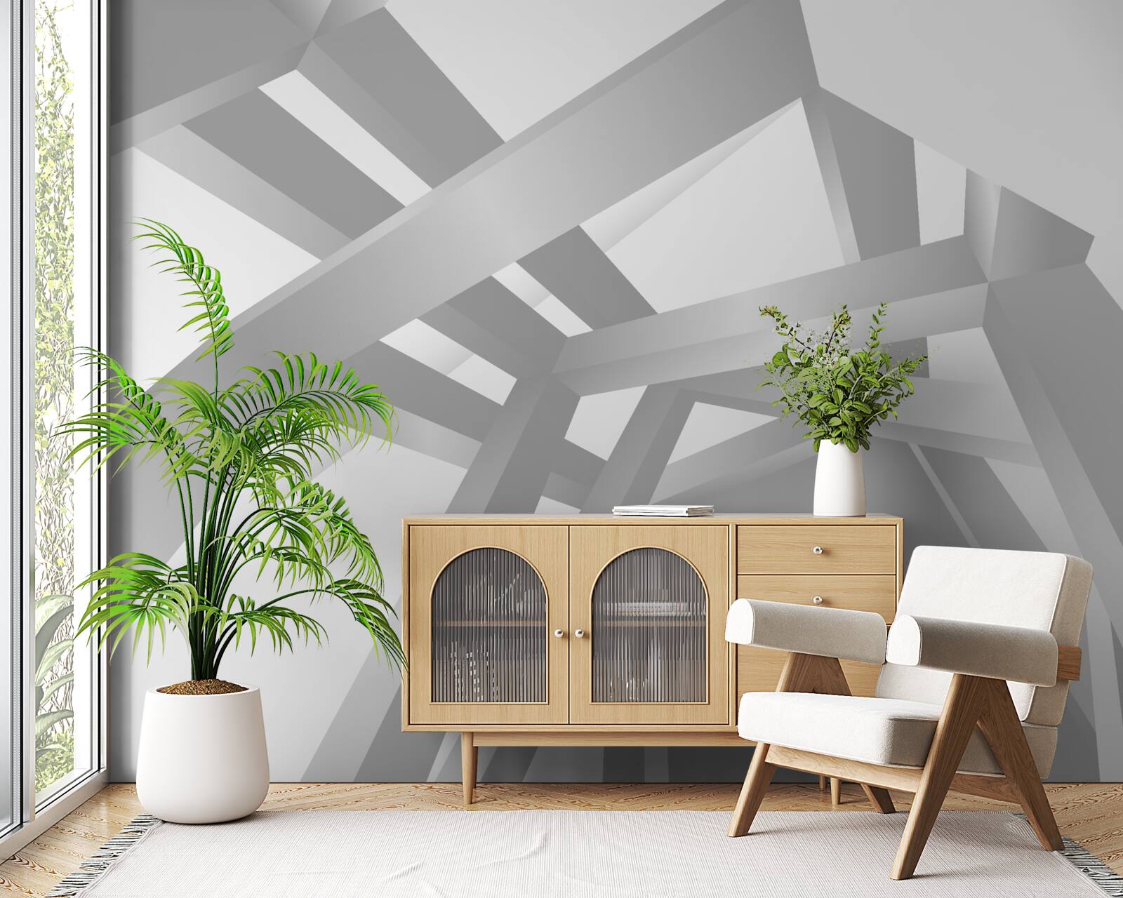 Fototapeta chodba s jasným geometrickým vzorom