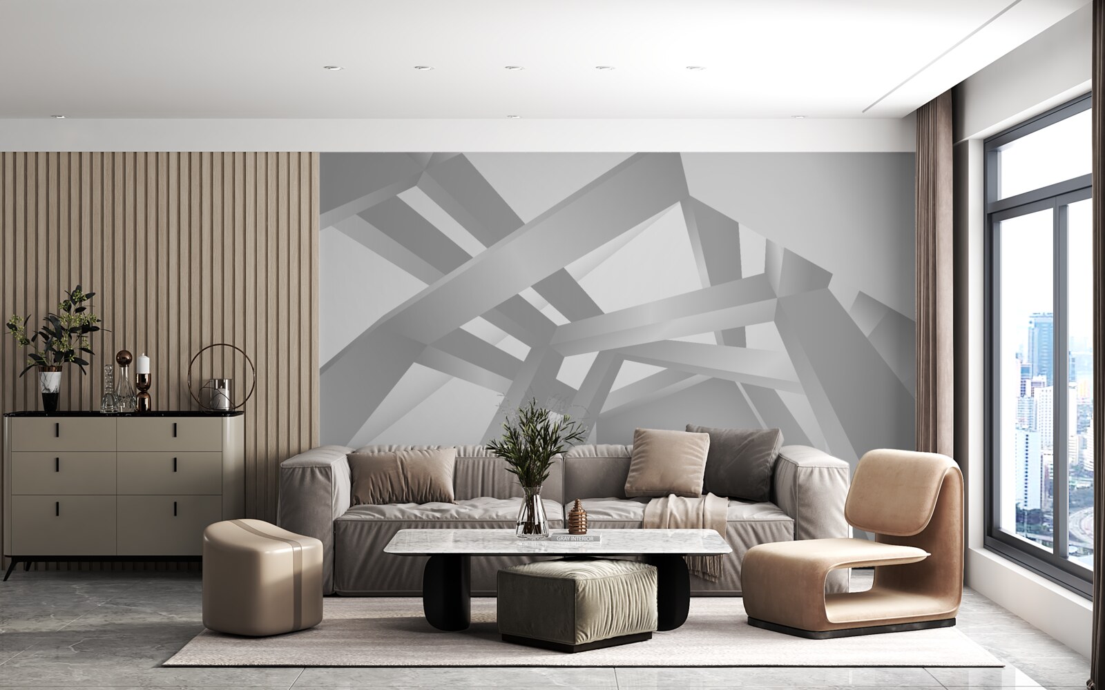 Fototapeta chodba s jasným geometrickým vzorom