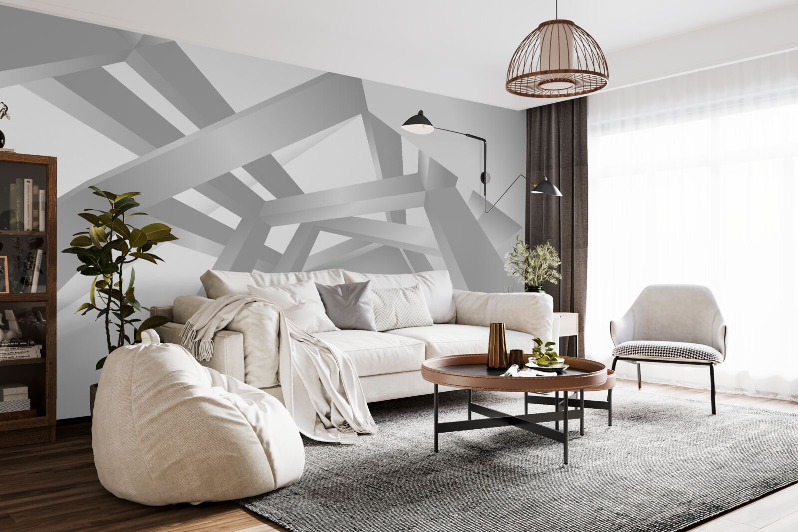 Fototapeta chodba s jasným geometrickým vzorom