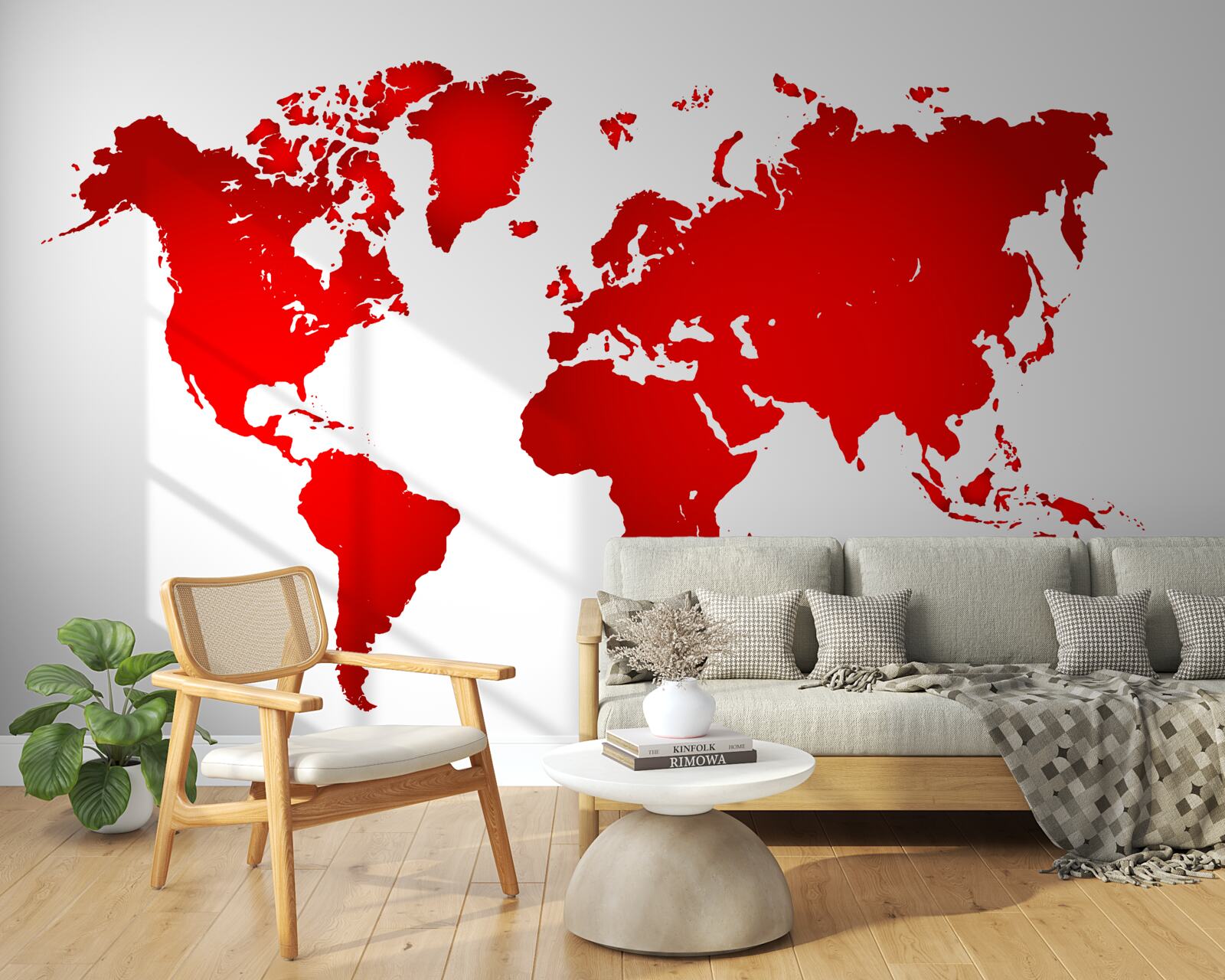 Fototapeta mapa sveta v červených farbách