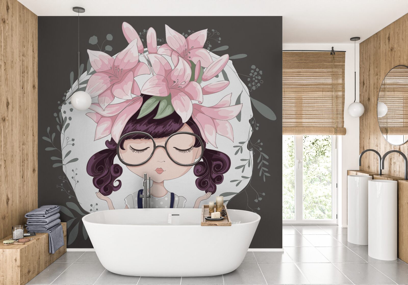 Fototapeta dievča s vencom na hlave