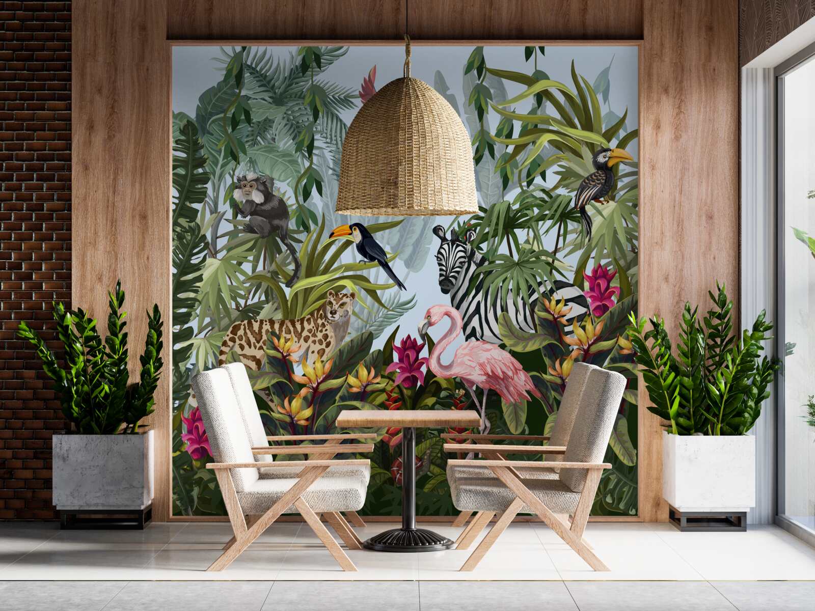 Fototapeta denná džungľová vegetácia a divoká zver