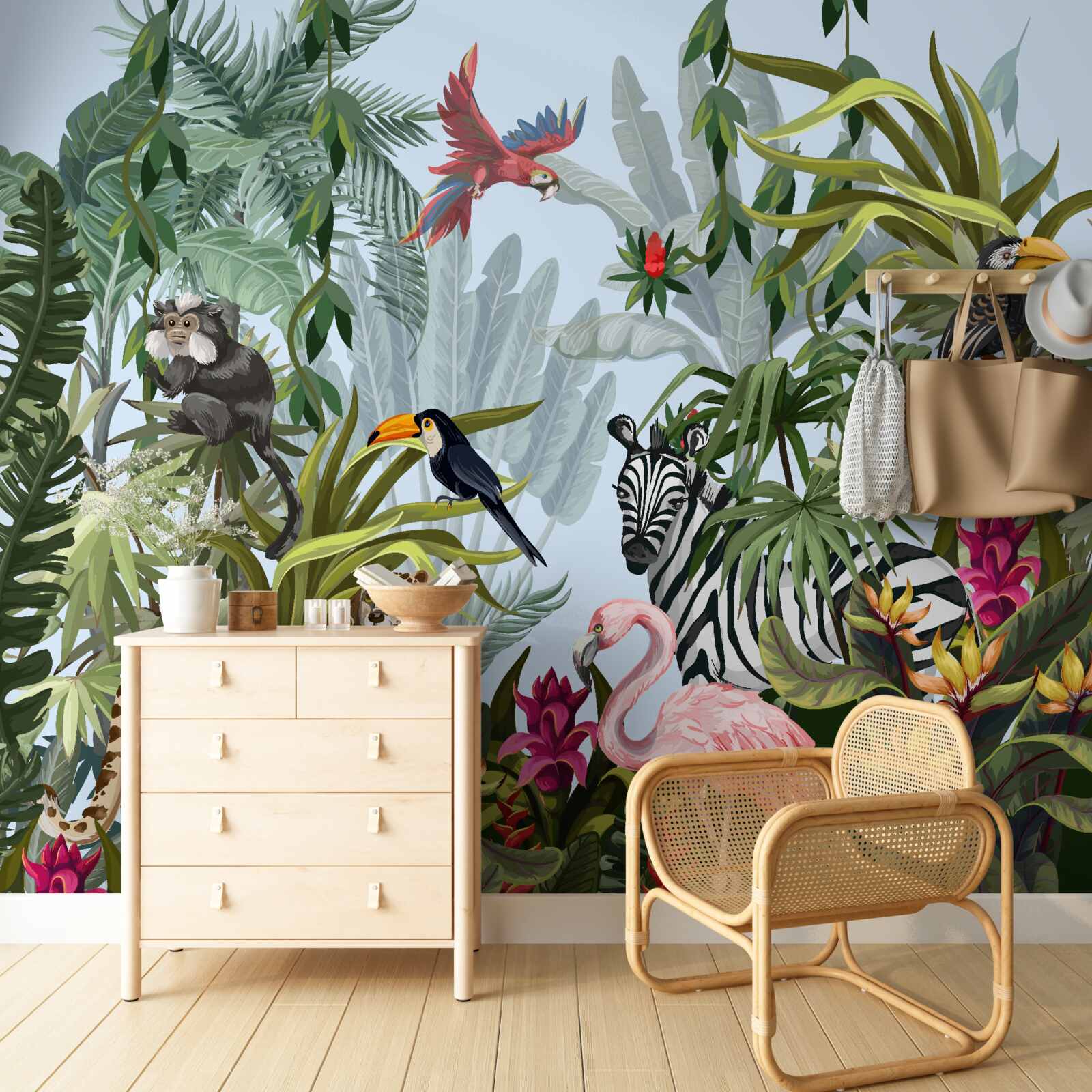 Fototapeta denná džungľová vegetácia a divoká zver