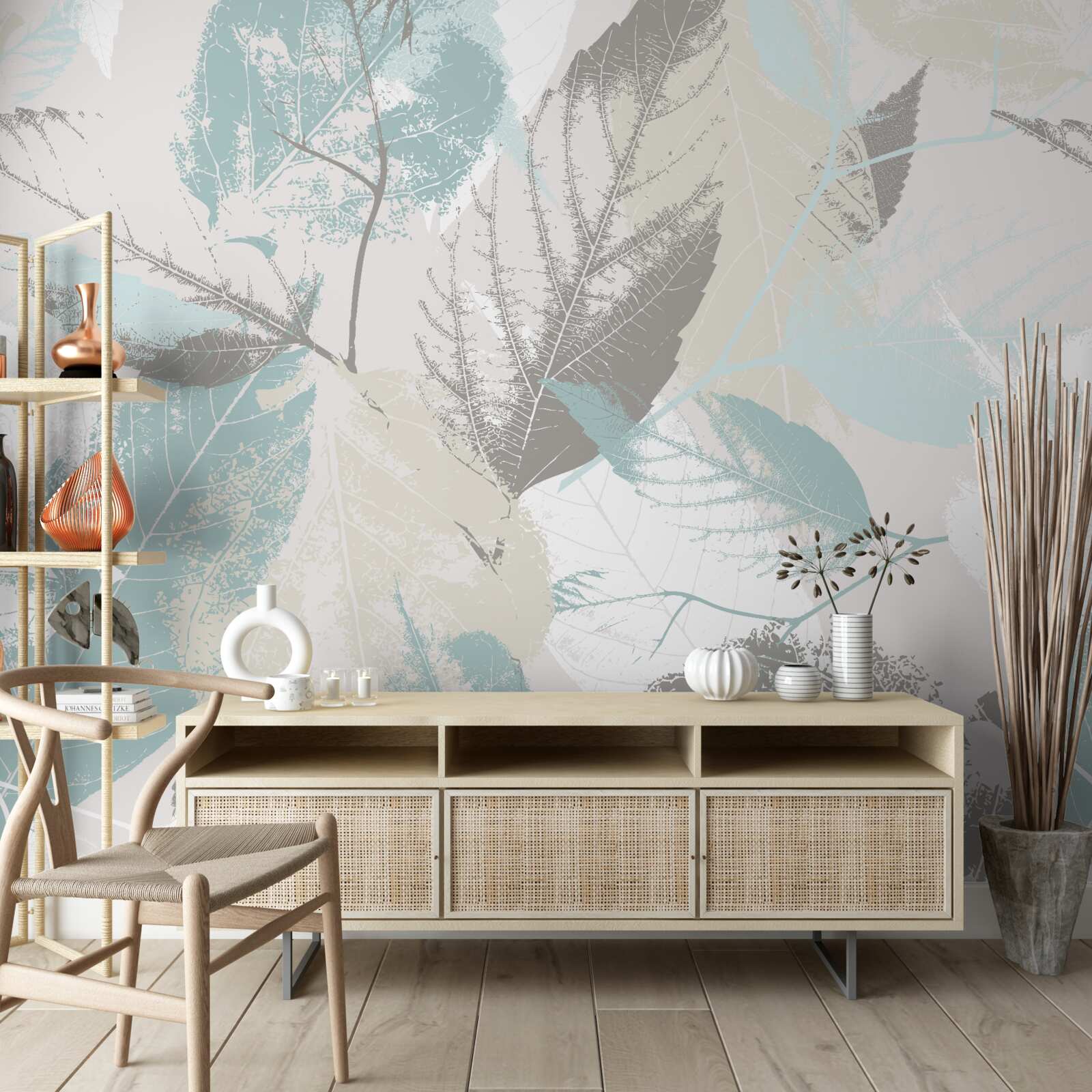 Fototapeta ťahy štetcom v tvare listu