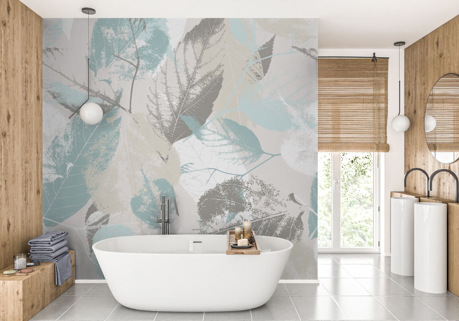 Fototapeta ťahy štetcom v tvare listu