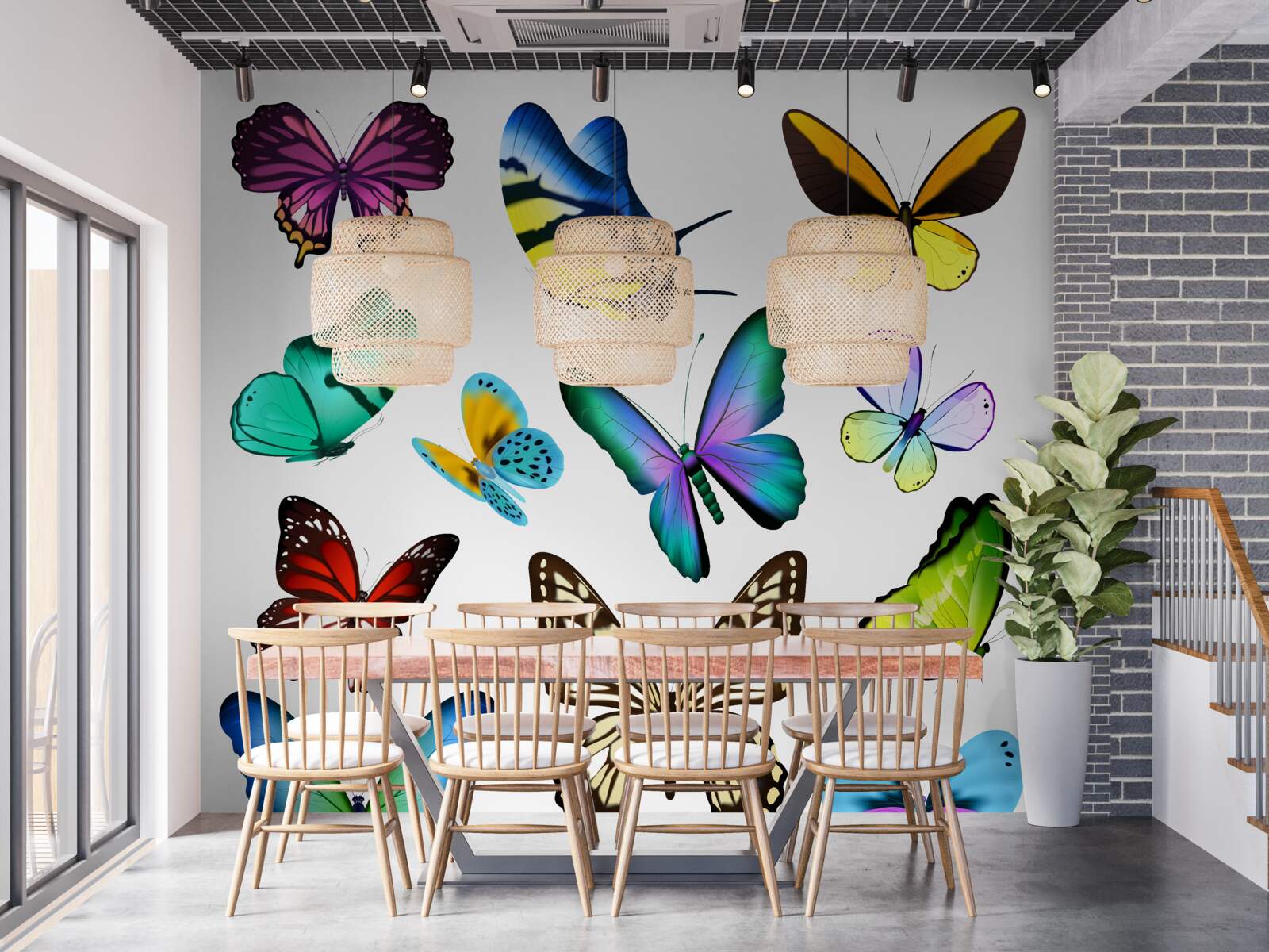 Fototapeta akvarel zobrazujúci škandinávske listy