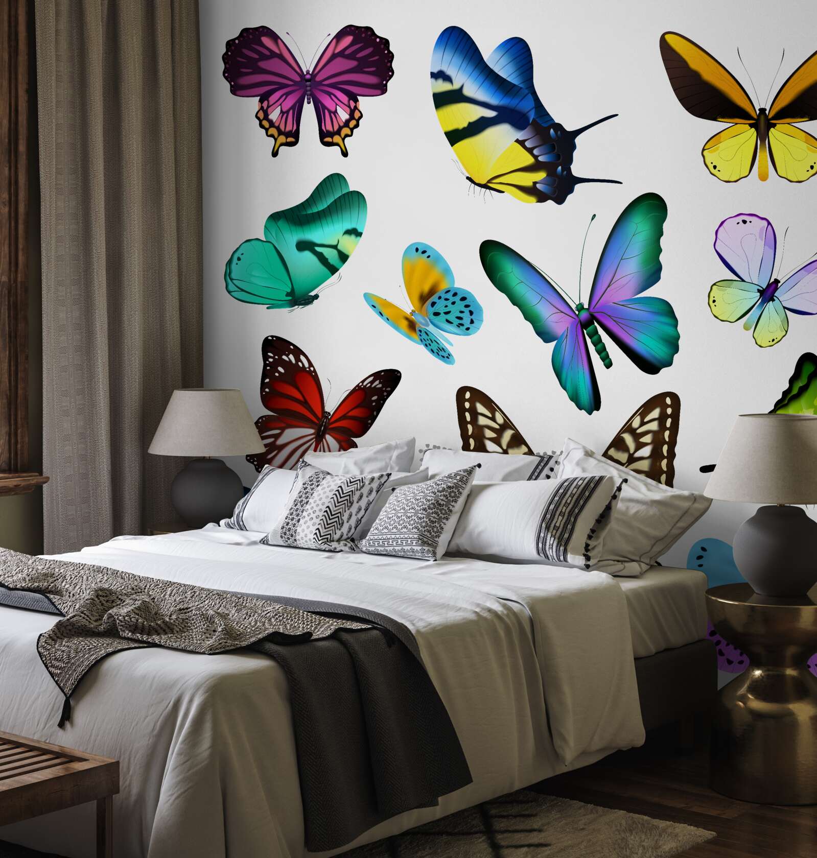 Fototapeta akvarel zobrazujúci škandinávske listy