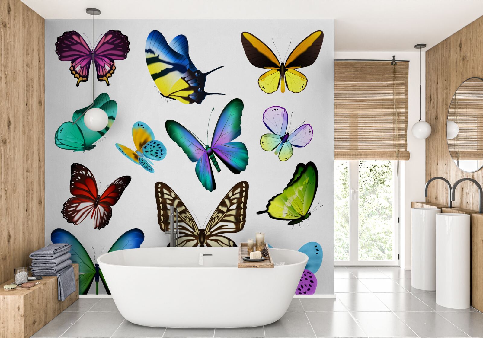 Fototapeta akvarel zobrazujúci škandinávske listy