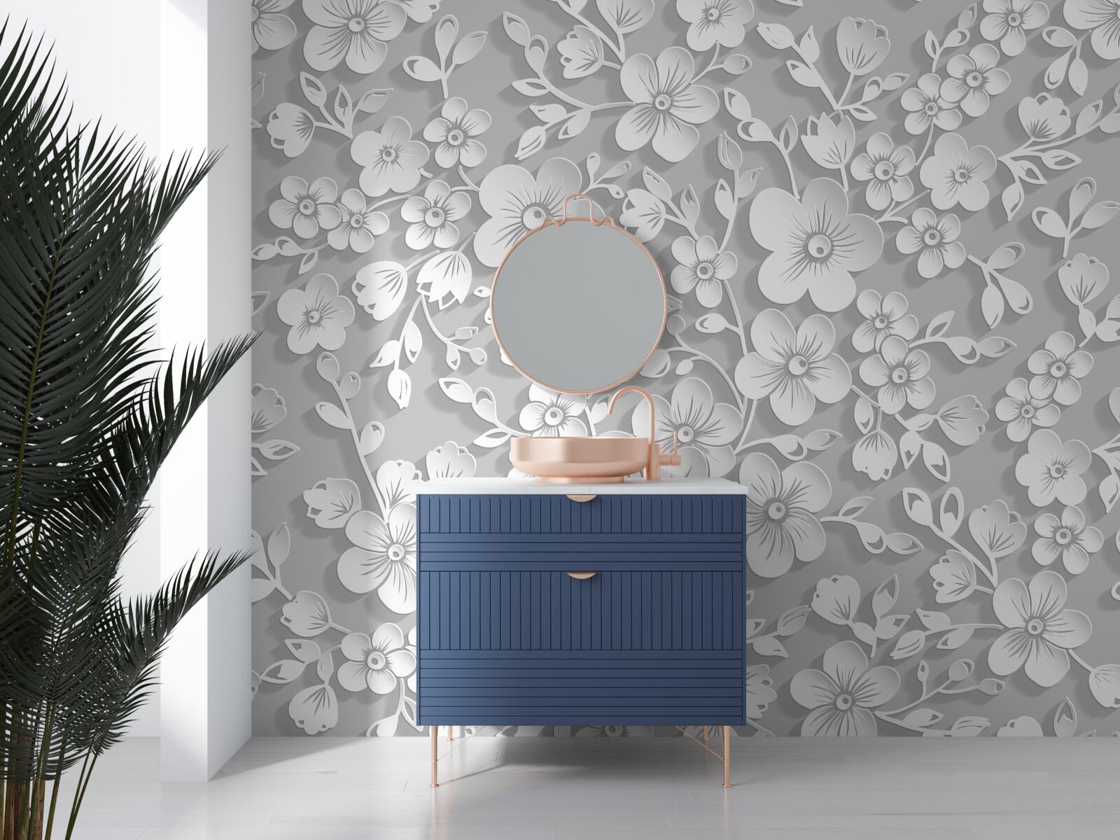 Fototapeta pozadie posiate tenkými bielymi kvetmi