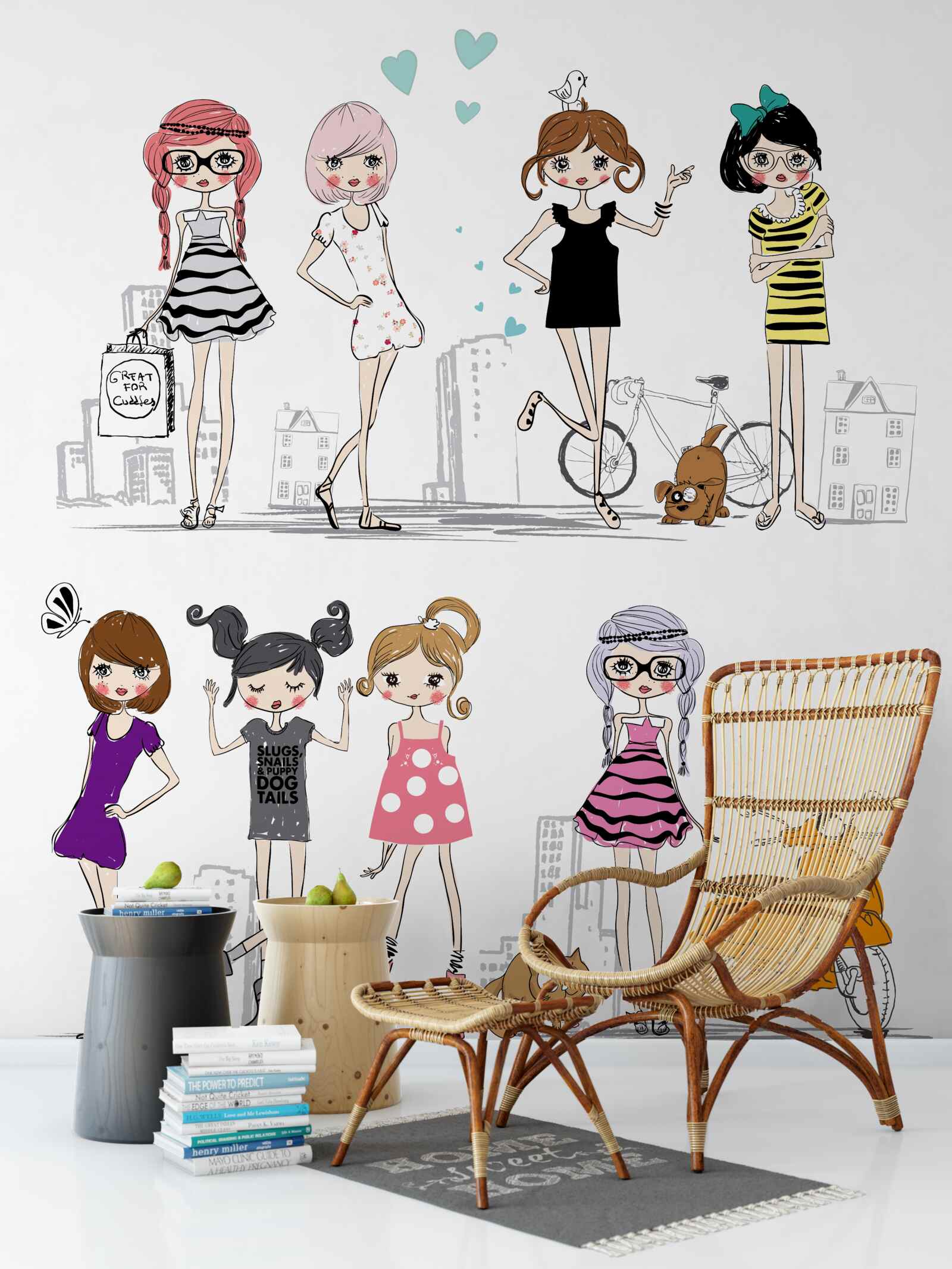 Fototapeta animované štýlové dievčatá