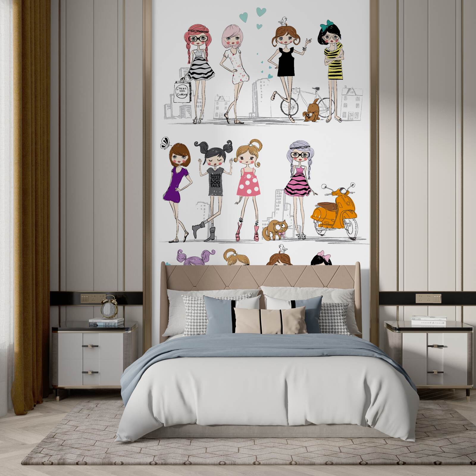 Fototapeta animované štýlové dievčatá