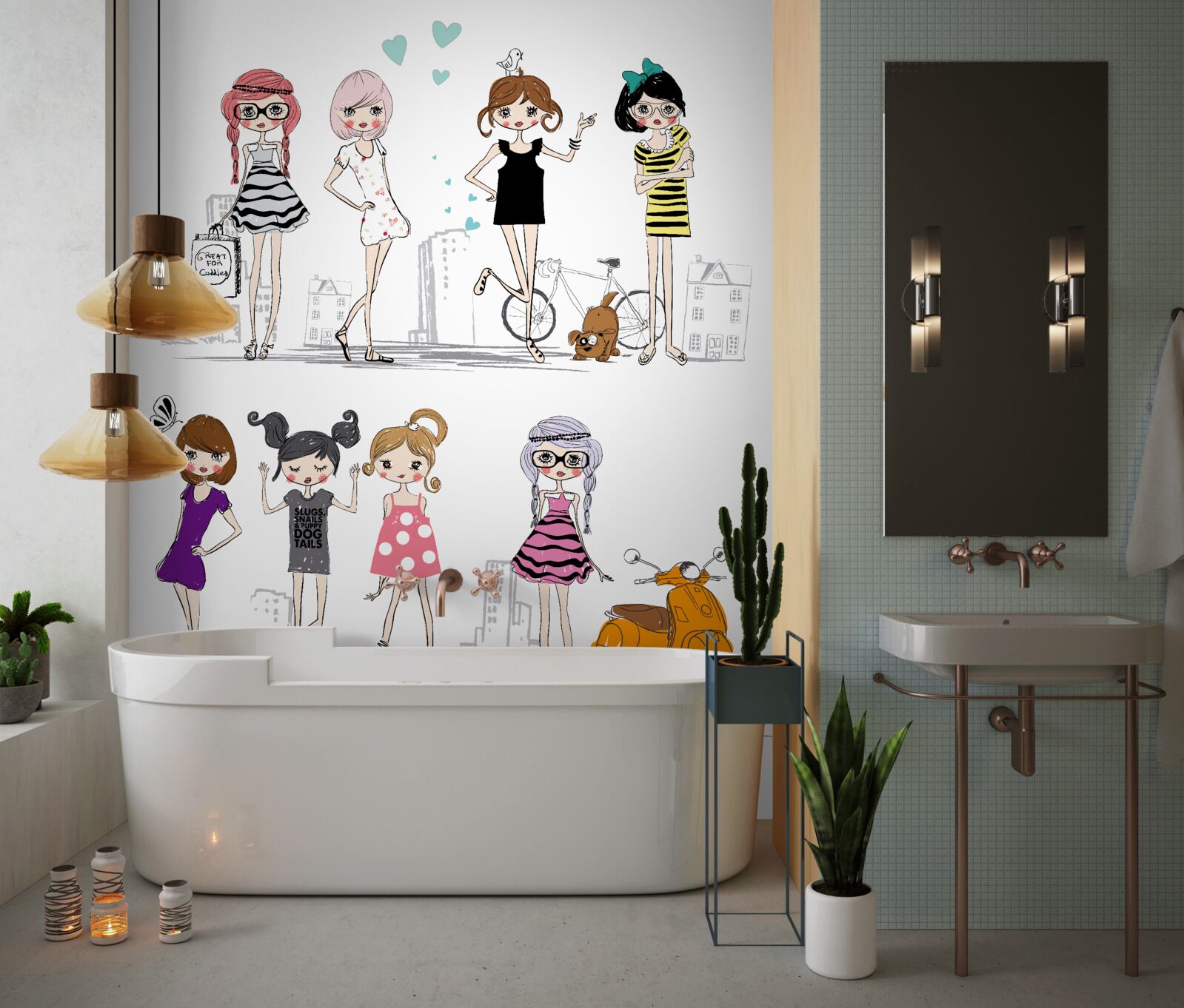 Fototapeta animované štýlové dievčatá