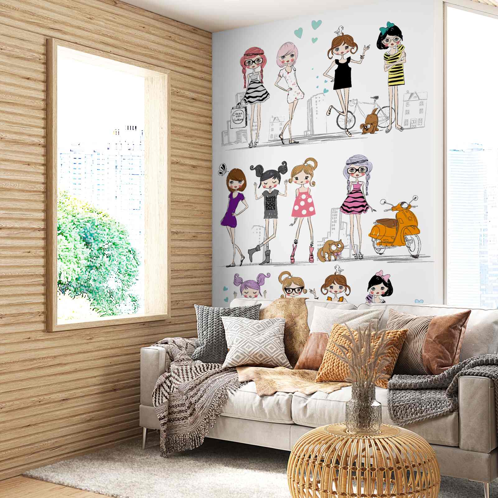 Fototapeta animované štýlové dievčatá