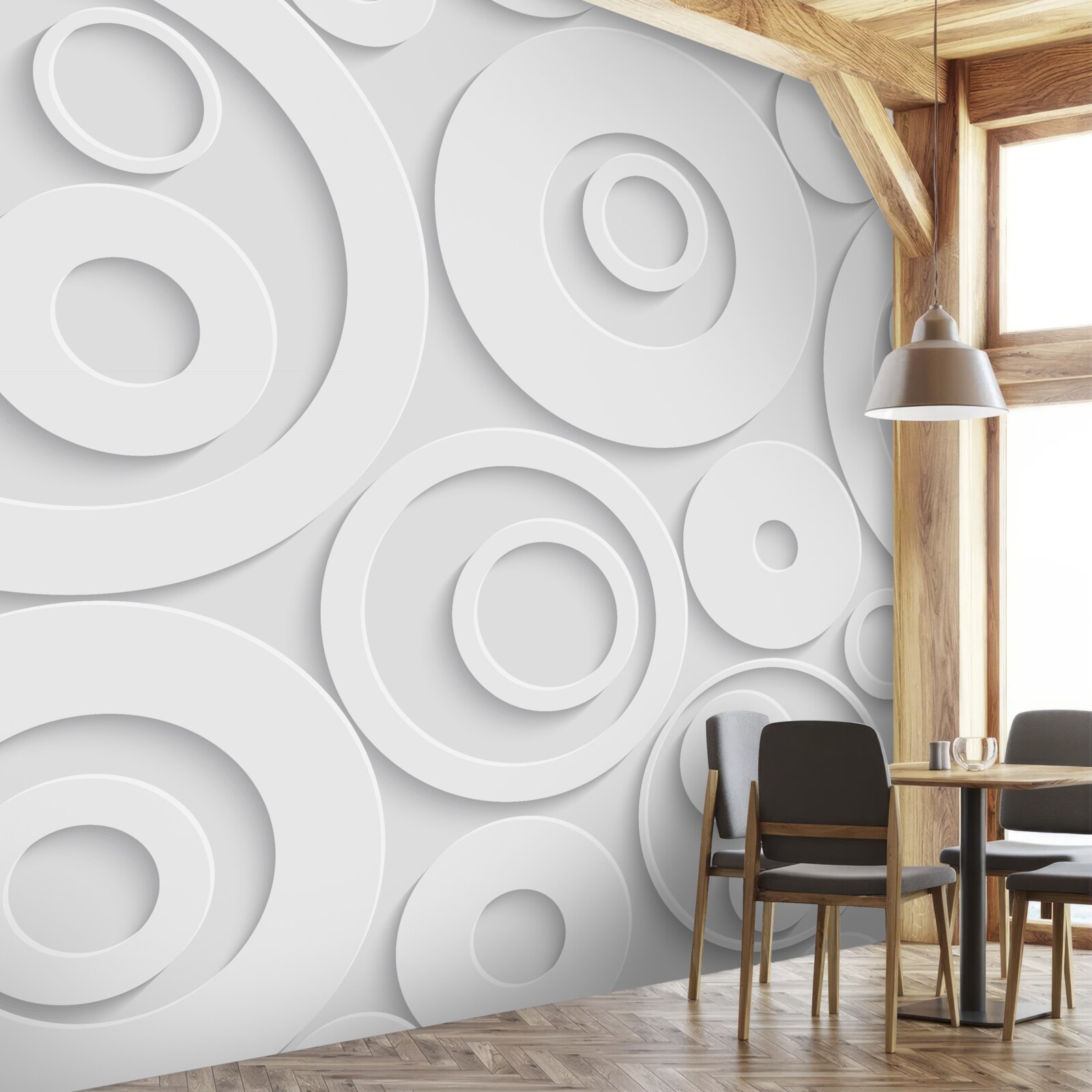 Fototapeta biele okrúhle vzory