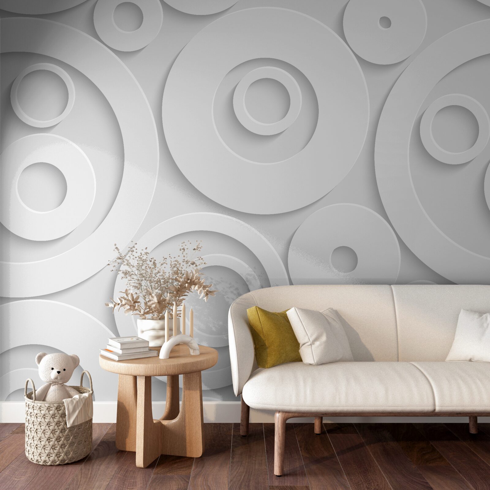 Fototapeta biele okrúhle vzory