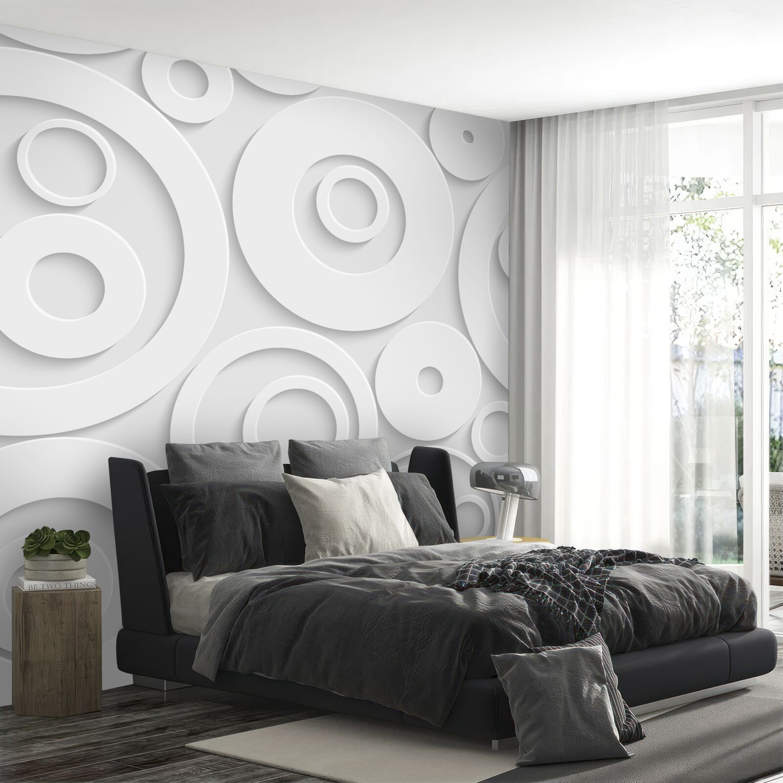 Fototapeta biele okrúhle vzory