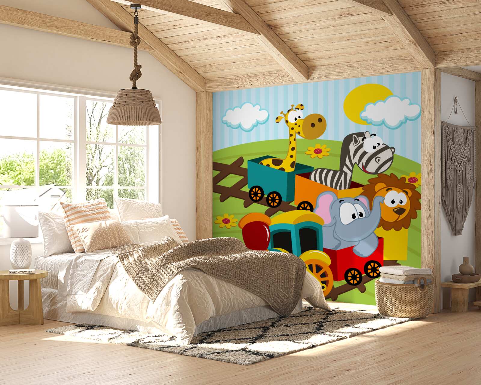 Fototapeta roztomilé stvorenia vo vlaku