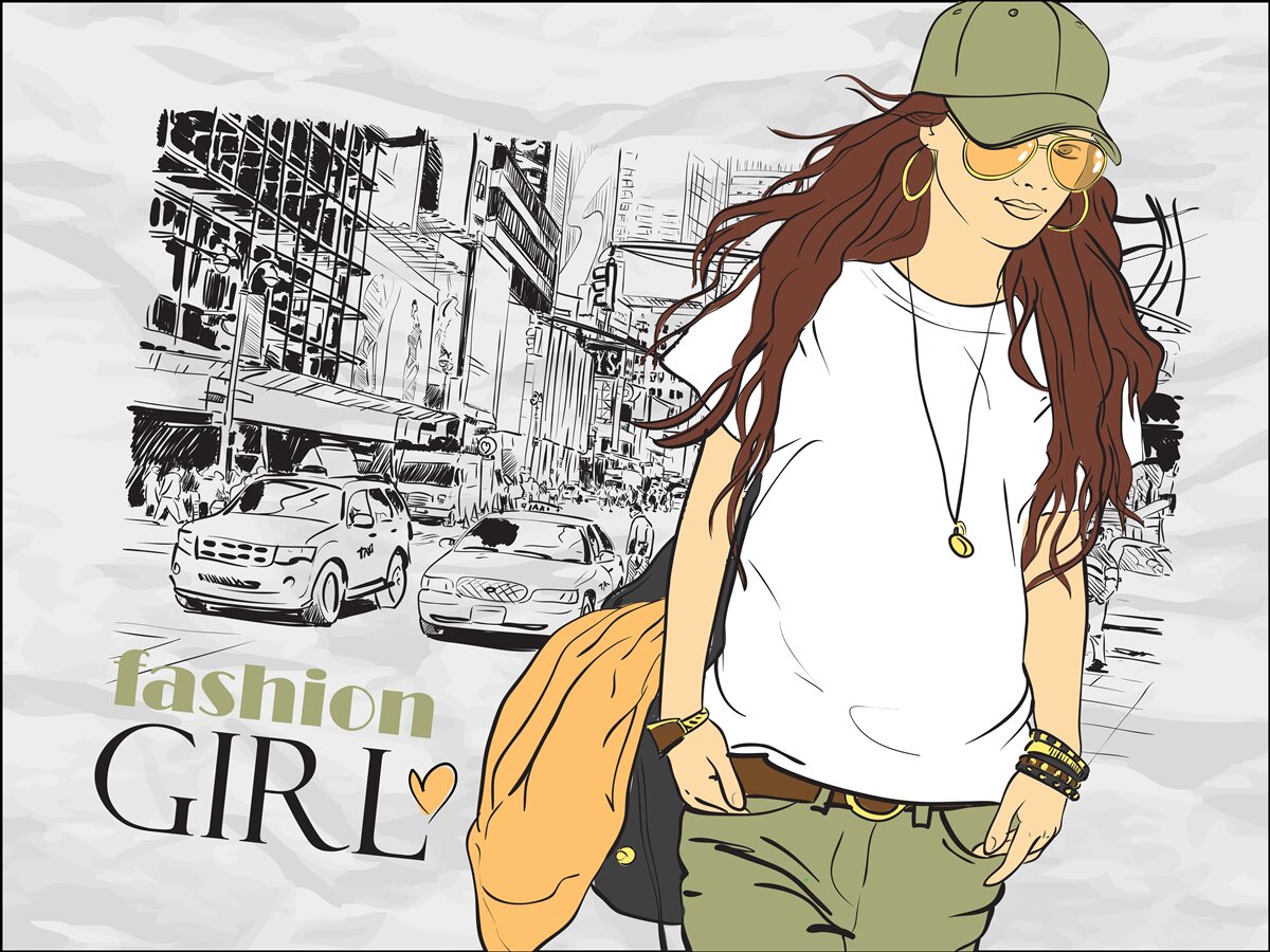 Fototapeta štýlové a atraktívne dievča