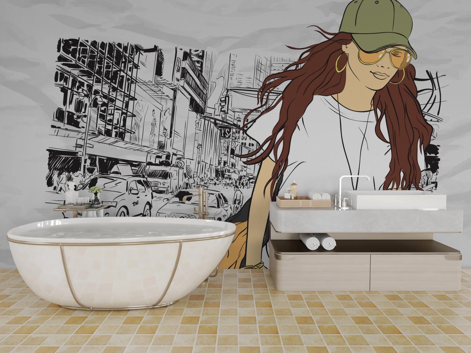 Fototapeta štýlové a atraktívne dievča