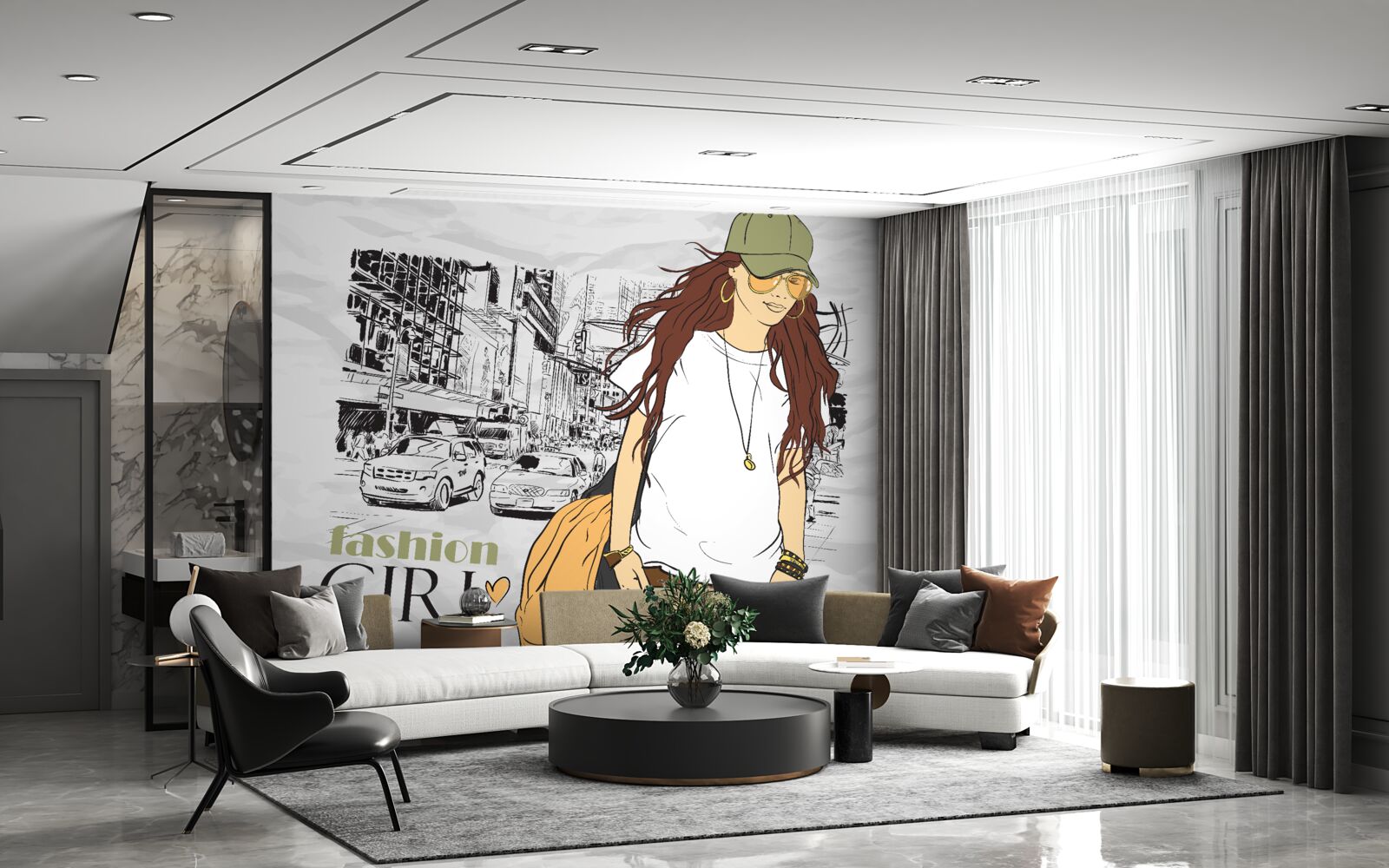 Fototapeta štýlové a atraktívne dievča