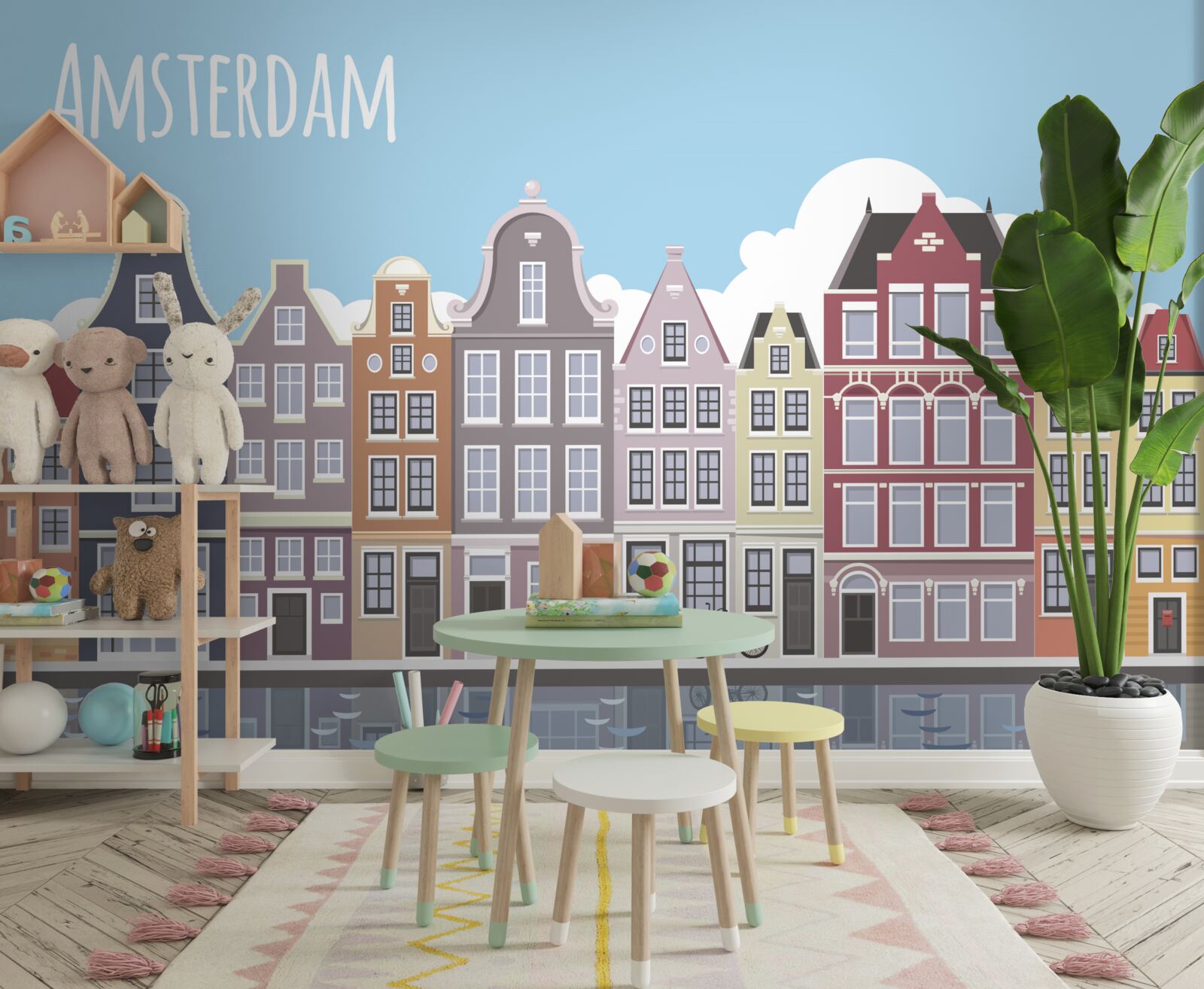 Fototapeta odraz Amsterdamu vo vode