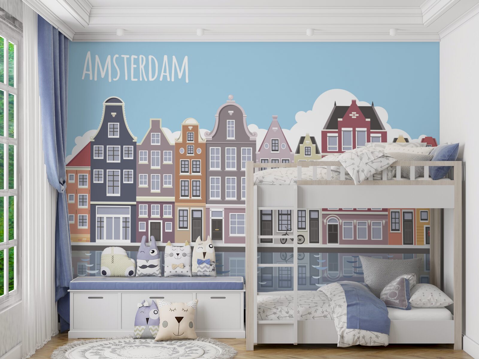 Fototapeta odraz Amsterdamu vo vode