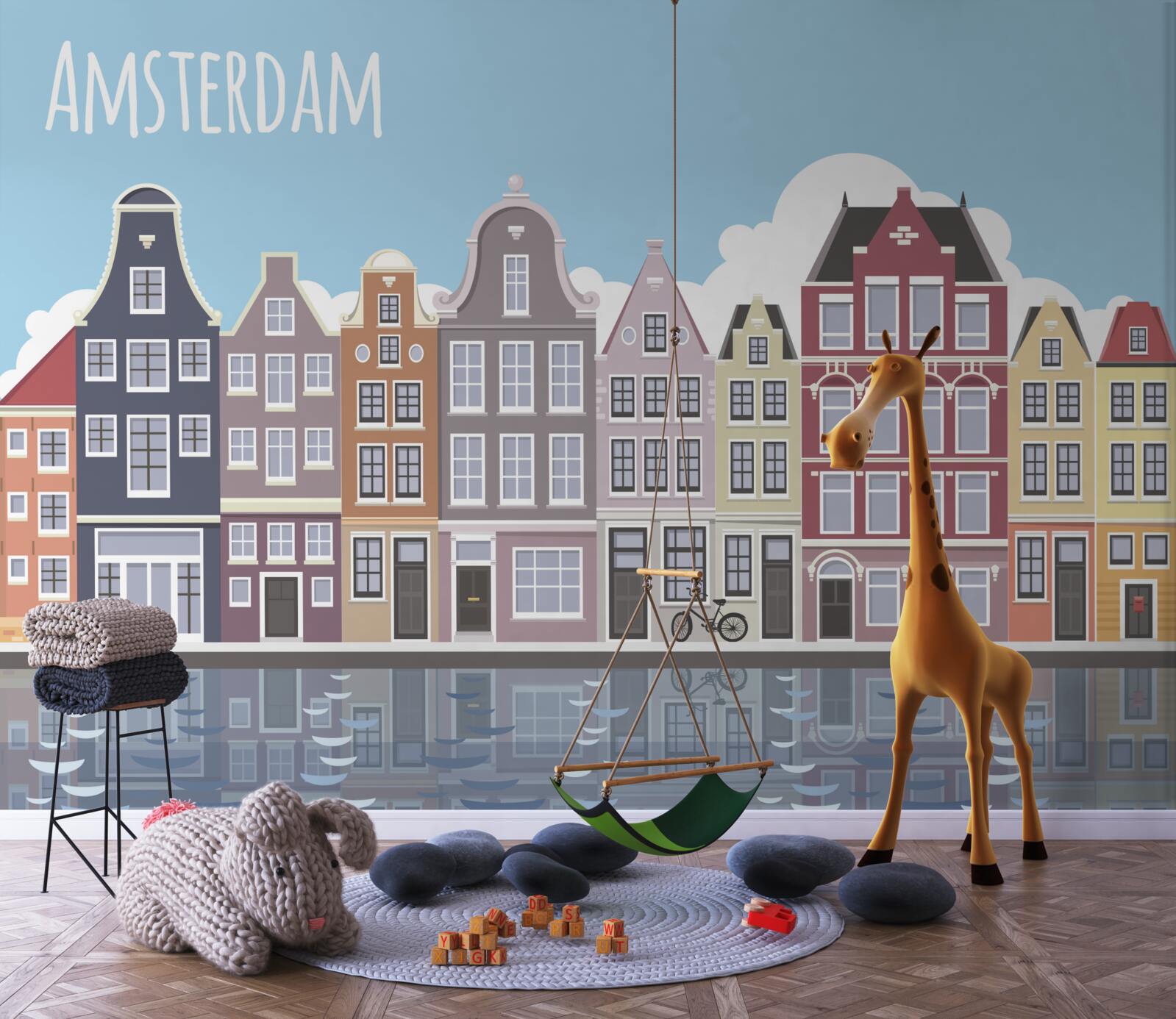 Fototapeta odraz Amsterdamu vo vode