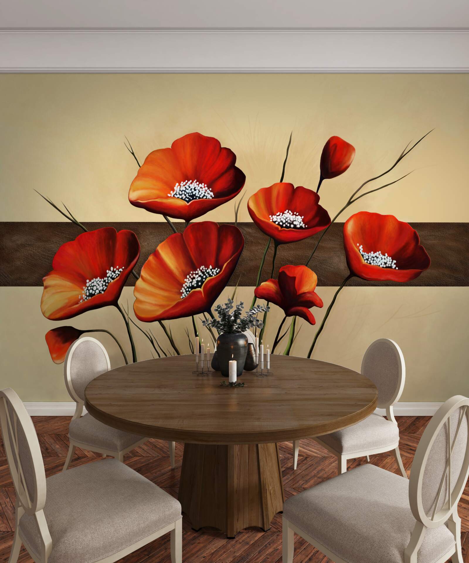 Fototapeta sada roztomilých šarlátových makov