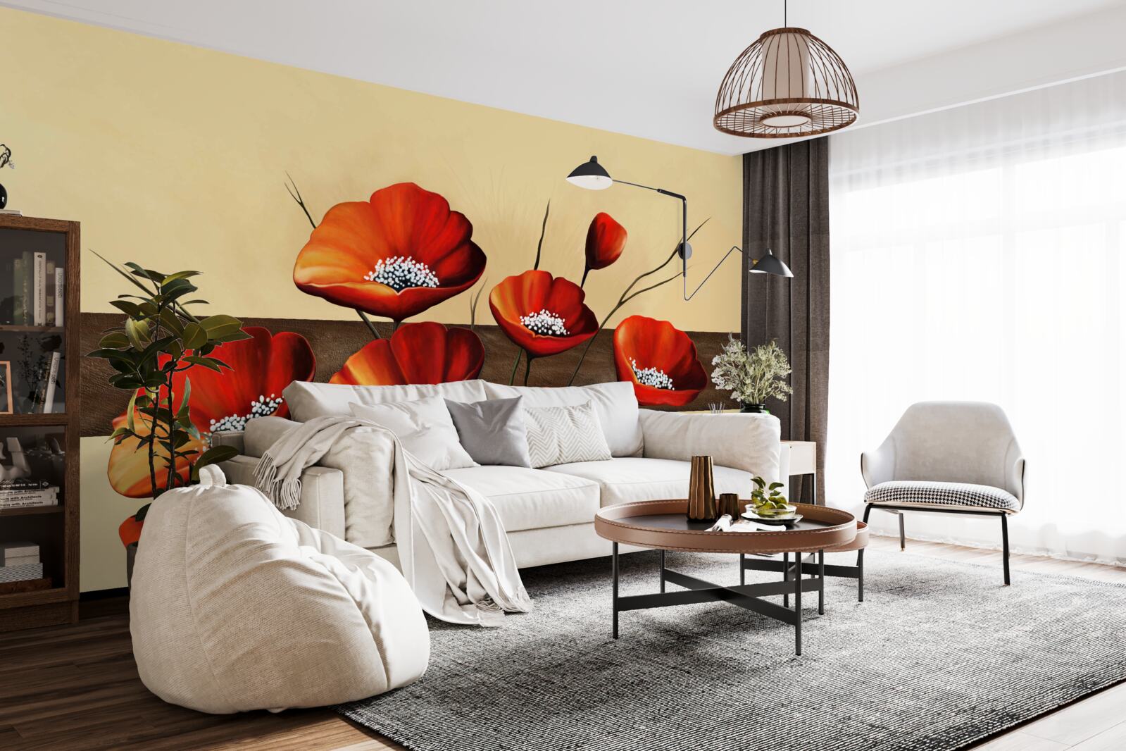 Fototapeta sada roztomilých šarlátových makov