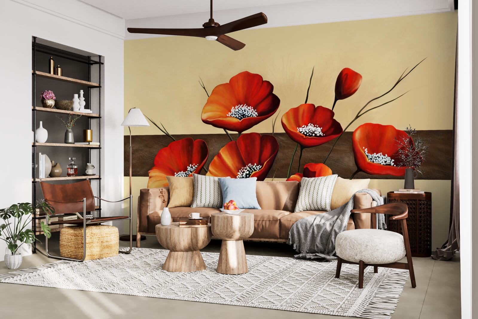 Fototapeta sada roztomilých šarlátových makov