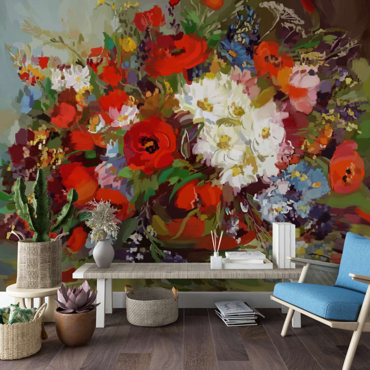 Fototapeta zloženie kvetov zozbieraných z letných lúk