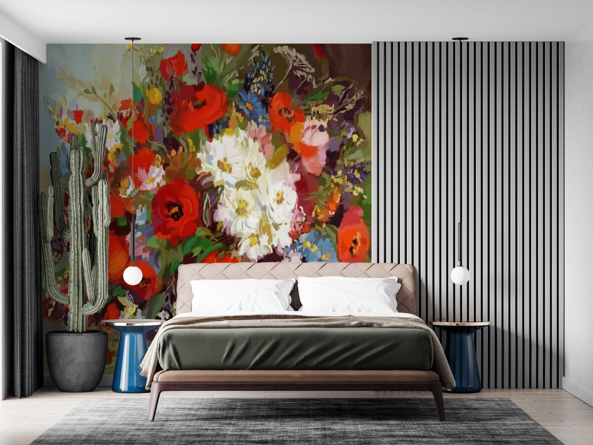 Fototapeta zloženie kvetov zozbieraných z letných lúk