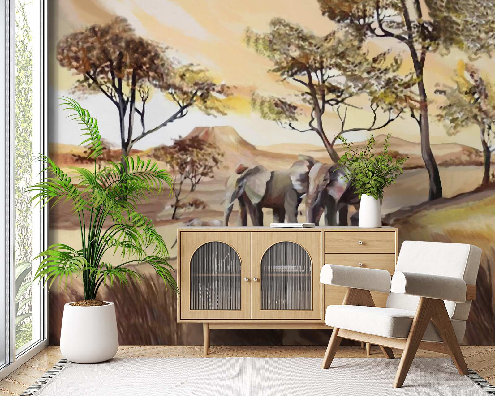 Fototapeta sloní rodinný výlet