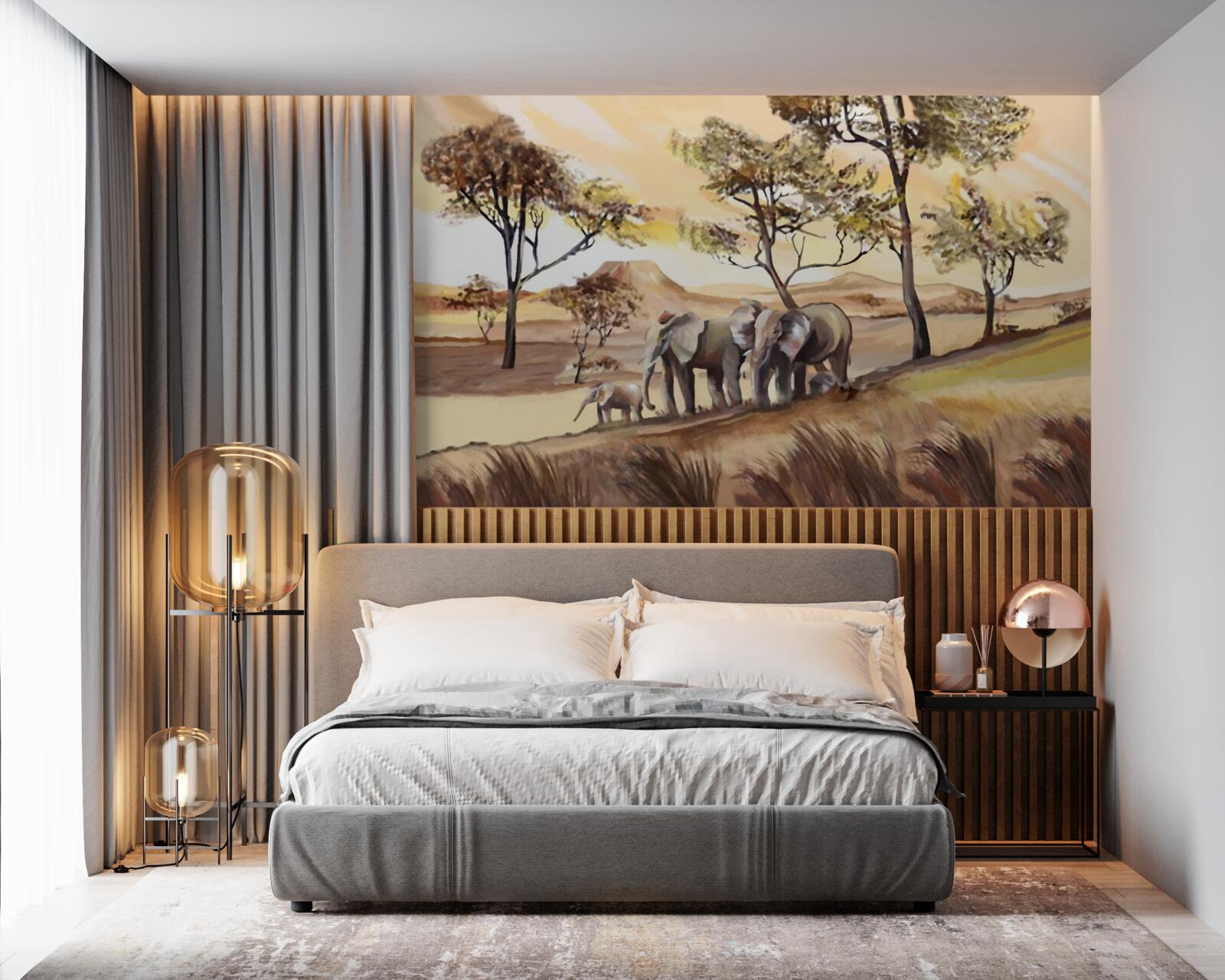 Fototapeta sloní rodinný výlet