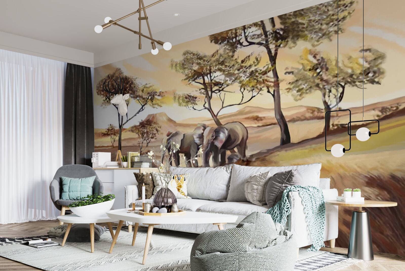 Fototapeta sloní rodinný výlet