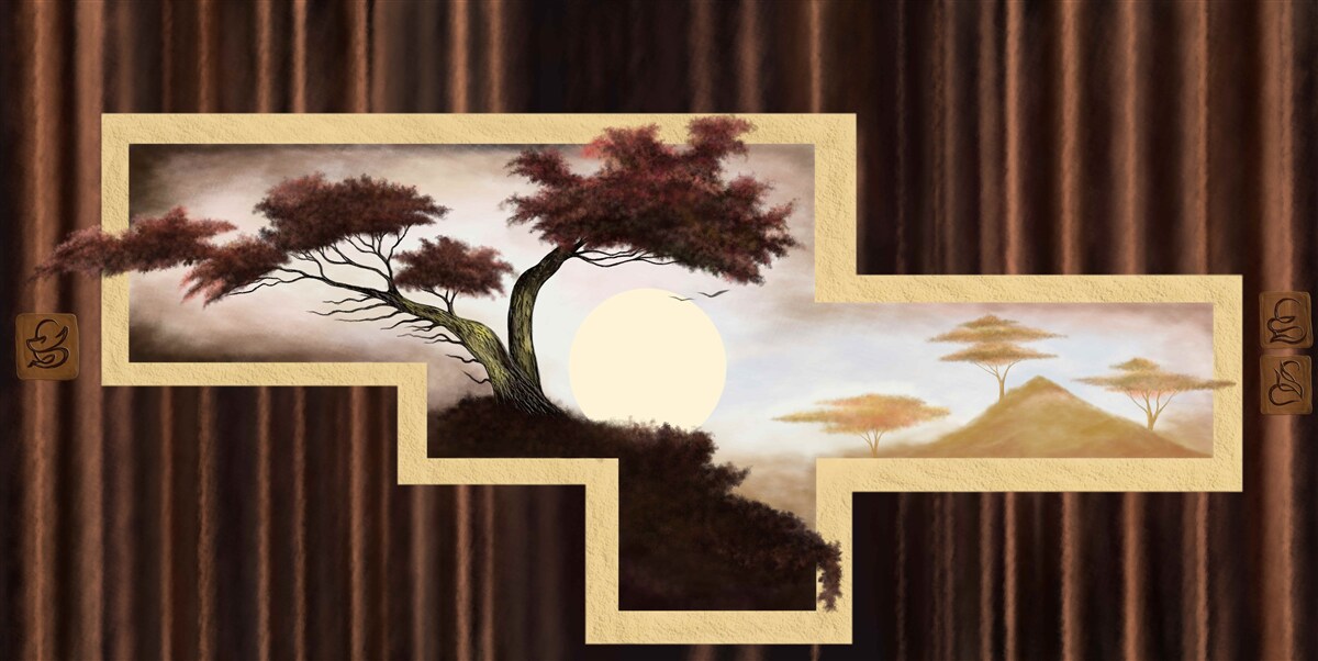 Fototapeta východ slnka nad starým bonsajom